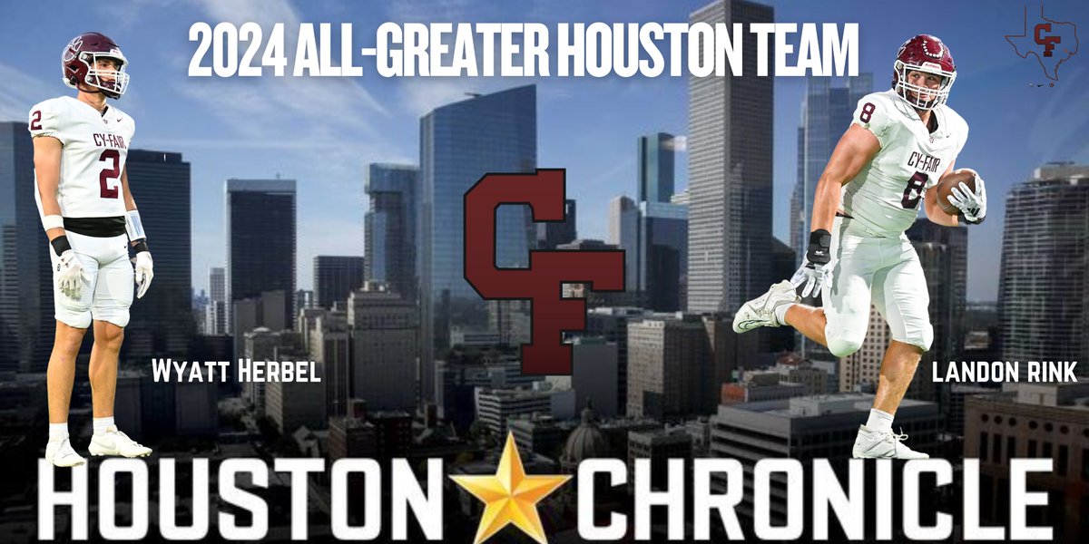 Congratulations to <a href="/landonrink/">landon rink</a> and <a href="/herbel_wyatt/">Wyatt Herbel</a> for earning a spot on the Houston Chronicle 2024 All-Greater Houston Team. #BFND