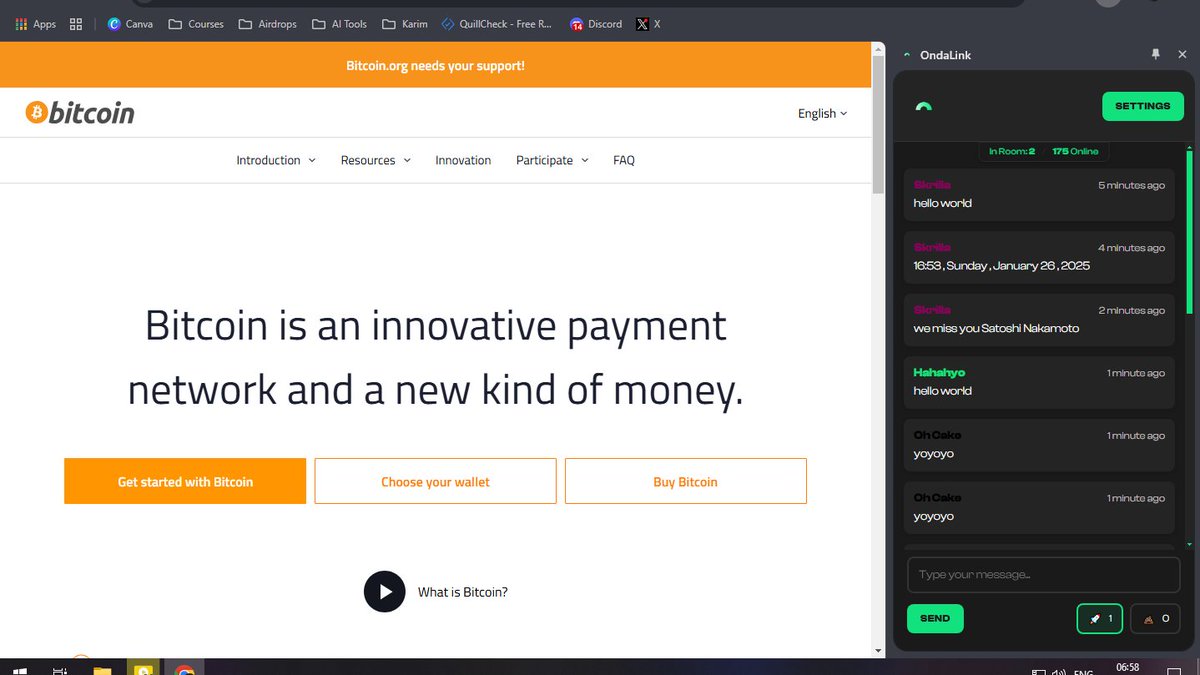 I just signed a message directly on the Bitcoin website and turned it into a live chat! Imagine the power of transforming any URL into a community space in real-time using OndaLink. 🔗 $ONDA @ondaxbt #Bitcoin #CryptoInnovation #TechRevolution #Blockchain