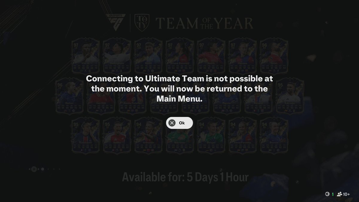 FC26News_'s tweet photo. 🚨 Servers are down on PS4 &amp; PS5 ❌

• ✅ Extend Champs
• ✅ Extend Daily Play
• ✅ Give us FREE packs

On Sunday in the middle of TOTY 💀💀 https://t.co/phkiH6YeoQ