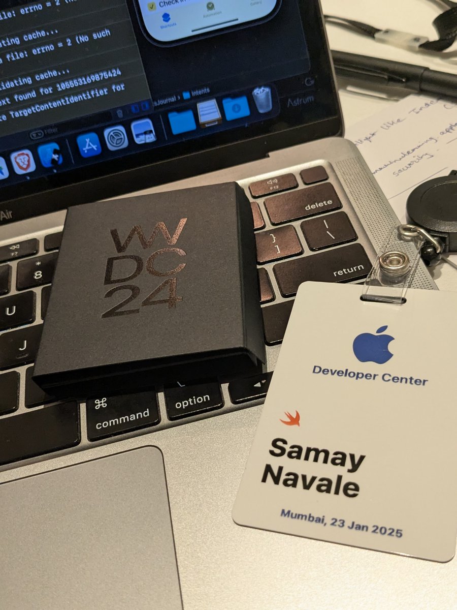 SamayCodes's tweet image. Recently attended &quot;Enhance Your Apps with Apple Intelligence and App Intents&quot; by @Apple

Had some great conversations and exchanged insights with amazing people from the industry.

📍Trident BKC, Mumbai