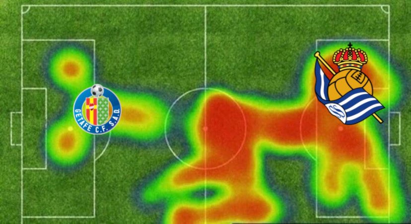 Mapa de calor del Real Sociedad vs Getafe