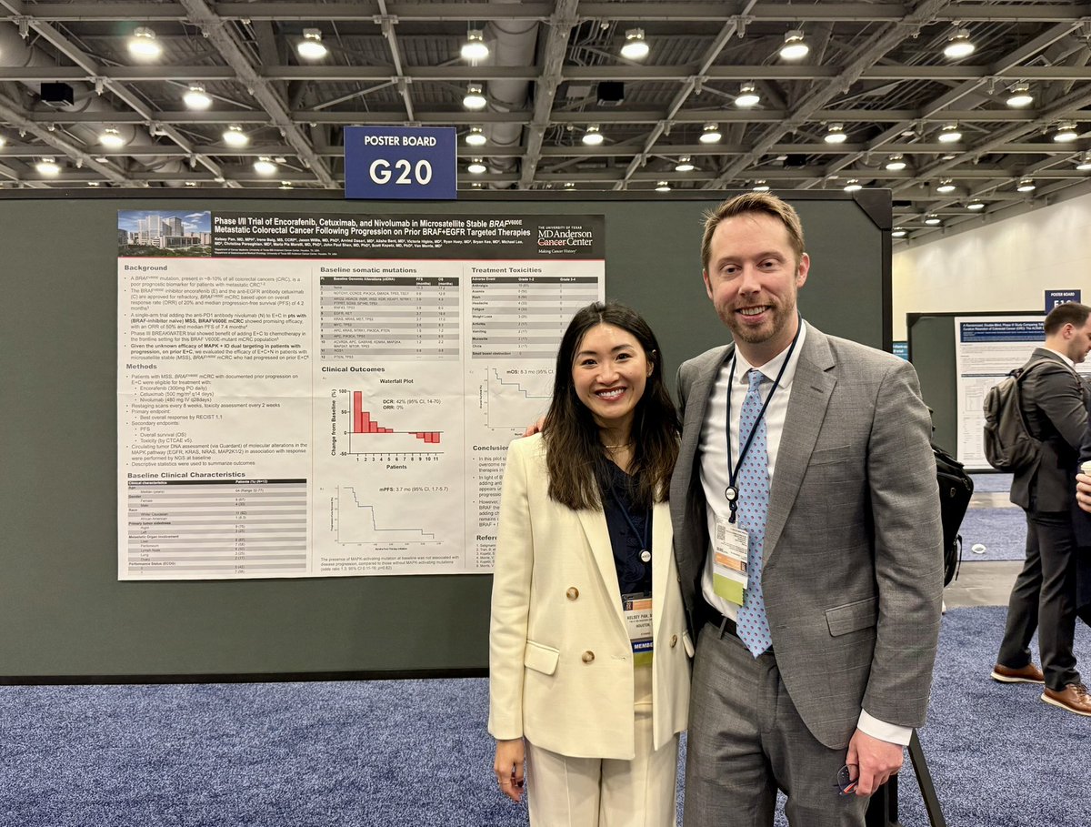 Kelsey Pan, MD, MPH (@kelseypanmd) on Twitter photo Grateful for the opportunity to work with the incredible <a href="/VanMorrisMD/">Van Morris, MD</a> on this phase I/II trial of encorafenib, cetuximab and nivolumab in pts with BRAF V600E mutated mCRC who progressed on prior treatment with BRAF + EGFR targeted tx.
- While the addition of Nivo did not seem to Grateful for the opportunity to work with the incredible <a href="/VanMorrisMD/">Van Morris, MD</a> on this phase I/II trial of encorafenib, cetuximab and nivolumab in pts with BRAF V600E mutated mCRC who progressed on prior treatment with BRAF + EGFR targeted tx.
- While the addition of Nivo did not seem to