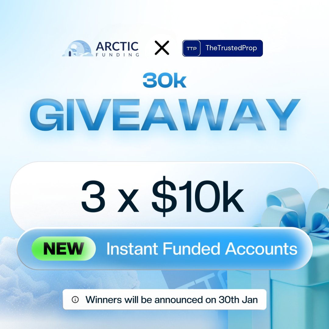 TheTrustedProp (@thetrustedprop) on Twitter photo 🎉 GIVEAWAY ALERT!
We’re giving away 3 x $10k Instant Funded accounts!
1. Follow <a href="/thearcticfund/">Arctic Funding</a> & <a href="/TheTrustedProp/">TheTrustedProp</a>
2. Like Share & Repost
3. Tag 3 traders
4. Like Arctic Funding : thetrustedprop.com/prop-firms/arc… 🎉 GIVEAWAY ALERT!
We’re giving away 3 x $10k Instant Funded accounts!
1. Follow <a href="/thearcticfund/">Arctic Funding</a> & <a href="/TheTrustedProp/">TheTrustedProp</a>
2. Like Share & Repost
3. Tag 3 traders
4. Like Arctic Funding : thetrustedprop.com/prop-firms/arc…
