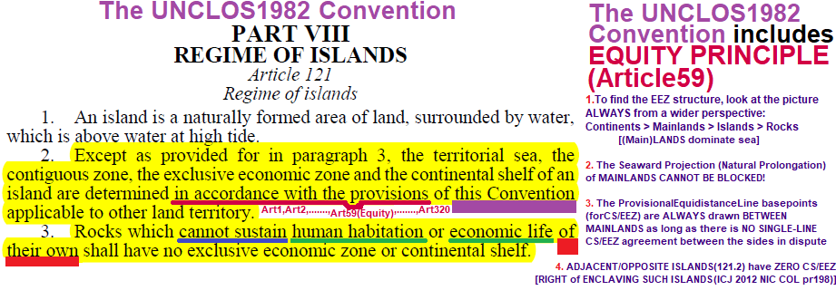 AlexyFlemming's tweet photo. @Doranimated #CIML &amp; #UNCLOS1982:
ADJACENT/OPPOSITE islands to foreign mainlands have ZERO #CS/#EEZ
[Exceptions:
1)SINGLEline EEZ agreement is signed between parties in dispute
2)Historical agreements]!
ENCLAVEMENT(MultiLine-CS/EEZ) is DEFAULT!
PCA2012 applied UNCLOS1982:
StMartin = 0 CS/EEZ! https://t.co/76m4vKetPB