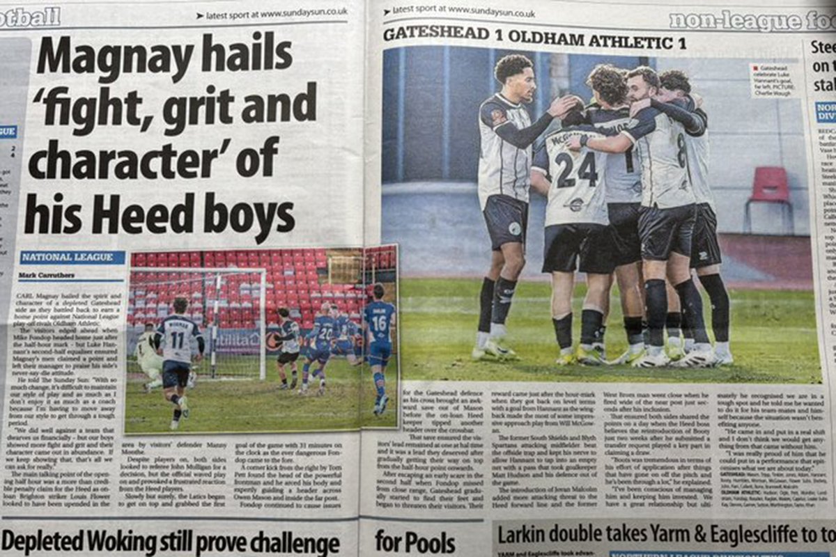 Charles Waugh (@charles_waugh) on Twitter photo My pictures used by the press.
<a href="/GatesheadFC/">Gateshead FC</a> 1 v 1 Oldham Athletic.
<a href="/Heed_Army/">Heed Army</a> <a href="/NonLeagueCrowd/">Non League Crowds</a> <a href="/TheVanaramaNL/">Rocco 🇲🇸</a> <a href="/nonleaguevol/">Non-League Volunteers</a> <a href="/NeilPinkerton/">Neil Pinkerton</a> <a href="/MarkCarruthers_/">Mark Carruthers</a> My pictures used by the press.
<a href="/GatesheadFC/">Gateshead FC</a> 1 v 1 Oldham Athletic.
<a href="/Heed_Army/">Heed Army</a> <a href="/NonLeagueCrowd/">Non League Crowds</a> <a href="/TheVanaramaNL/">Rocco 🇲🇸</a> <a href="/nonleaguevol/">Non-League Volunteers</a> <a href="/NeilPinkerton/">Neil Pinkerton</a> <a href="/MarkCarruthers_/">Mark Carruthers</a>