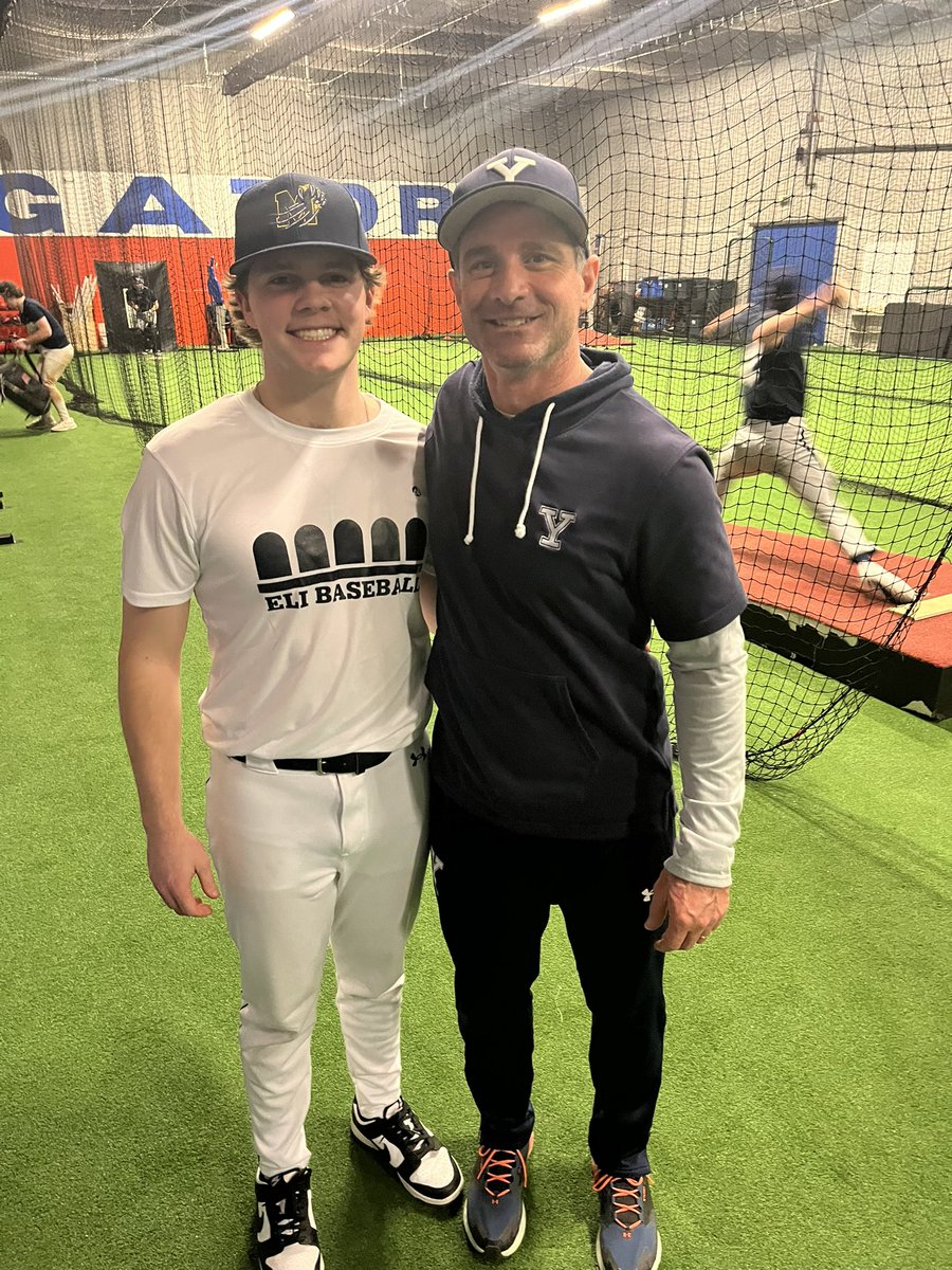 KadenJominy2026's tweet photo. Thank you @CWoj18 and @brianhamm2 for hosting a great camp. I visited @YaleBaseball and had a blast meeting the coaches, pitching, and touring the beautiful campus. I walked away incredibly excited about Yale Baseball! https://t.co/4O26493cdK