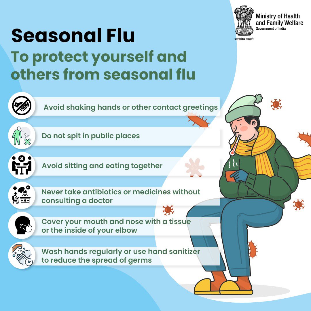 MoHFW_INDIA's tweet photo. Fight the flu before it gets you! 

Take preventive steps today to stay healthy and flu-free this season.

#SeasonalFlu https://t.co/wzYJ9Rhw2N