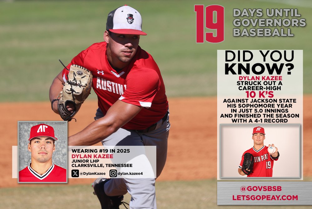 𝗦𝘁𝗮𝗰𝗵𝗲𝘃𝗶𝗹𝗹𝗲, only 𝗗𝘆𝗹𝗮𝗻 𝗞𝗮𝘇𝗲𝗲 (𝟭𝟵) days until 𝙂𝙤𝙫𝙚𝙧𝙣𝙤𝙧𝙨 𝙗𝙖𝙨𝙚𝙗𝙖𝙡𝙡!

🅱️🅰️🆖❗️ | #LetsGoPeay
