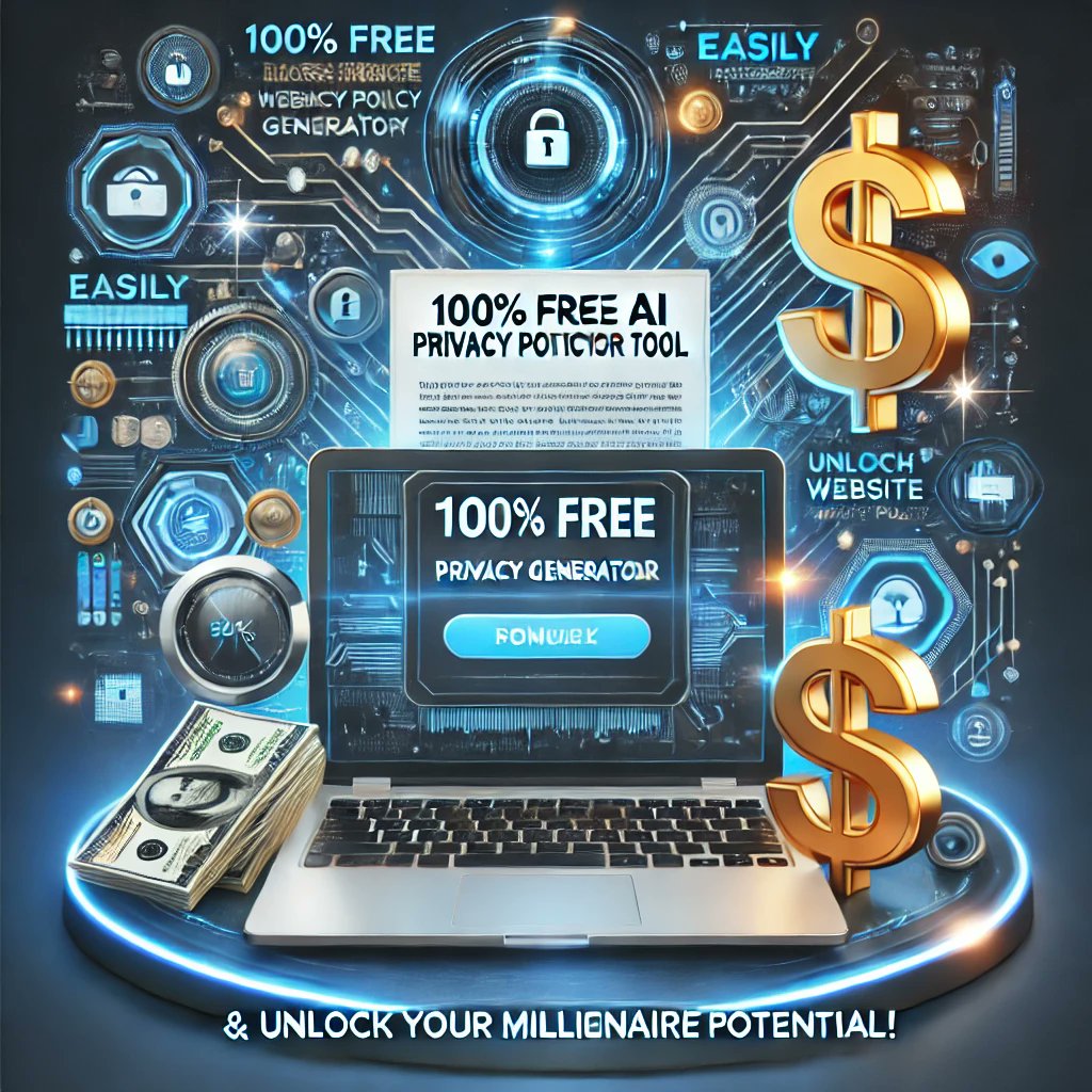 ParaskarBhushan's tweet photo. "🚀 100% Free AI Privacy Policy Generator Tool 🛡️

Turn this tool into your golden ticket 💰—sell it and start your journey to becoming a millionaire! 💸✨

https://t.co/62BtzxXdkK

#PrivacyPolicyGenerator #AIGenerator #FreeTool #OnlineBusiness #MillionaireMindset https://t.co/kxcX9q1wxb