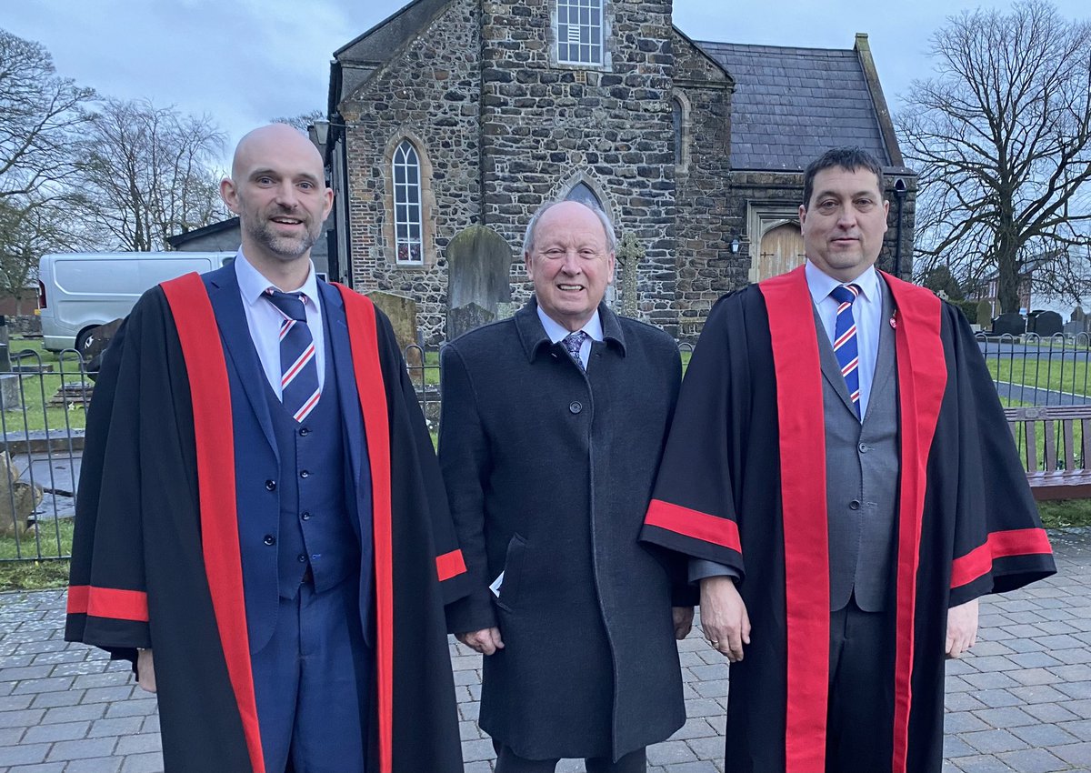 JimAllister's tweet photo. Honoured as local MP to attend, along with TUV colleagues Cllr Allister Kyle & Cllr Jonathan McAuley, the special service to mark 100 years of Ballymoney Branch of the Royal British Legion.
In reaching this milestone Ballymoney Branch can look back with pride on a century of service to the veteran community in the district,
Well done!