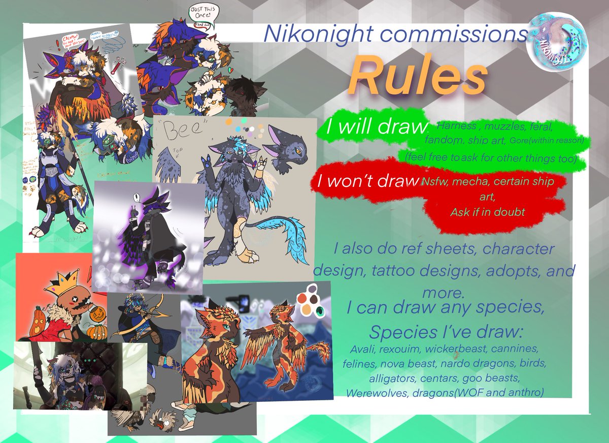 Updated com sheet, dm if interested 

Or email at nikonightart gmail.