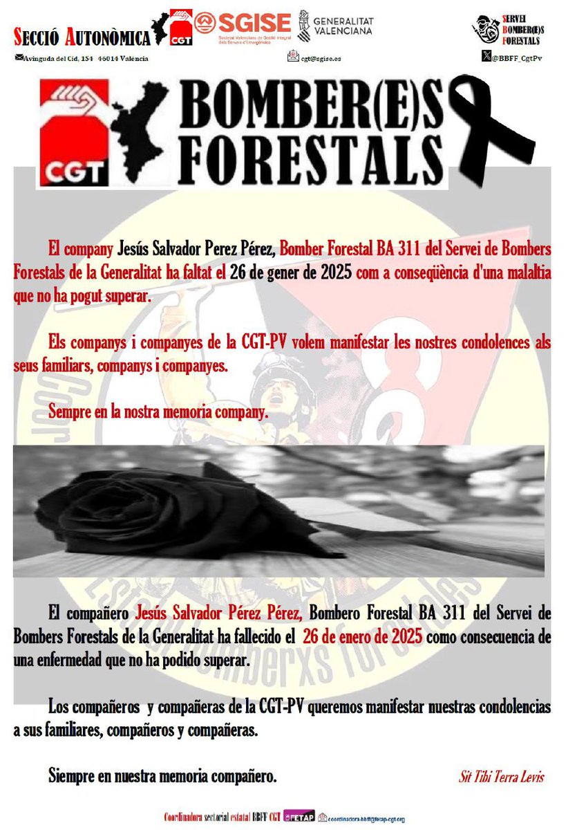 CGT-BOMBERS FORESTALS GVA (@bbff_cgtpv) on Twitter photo 