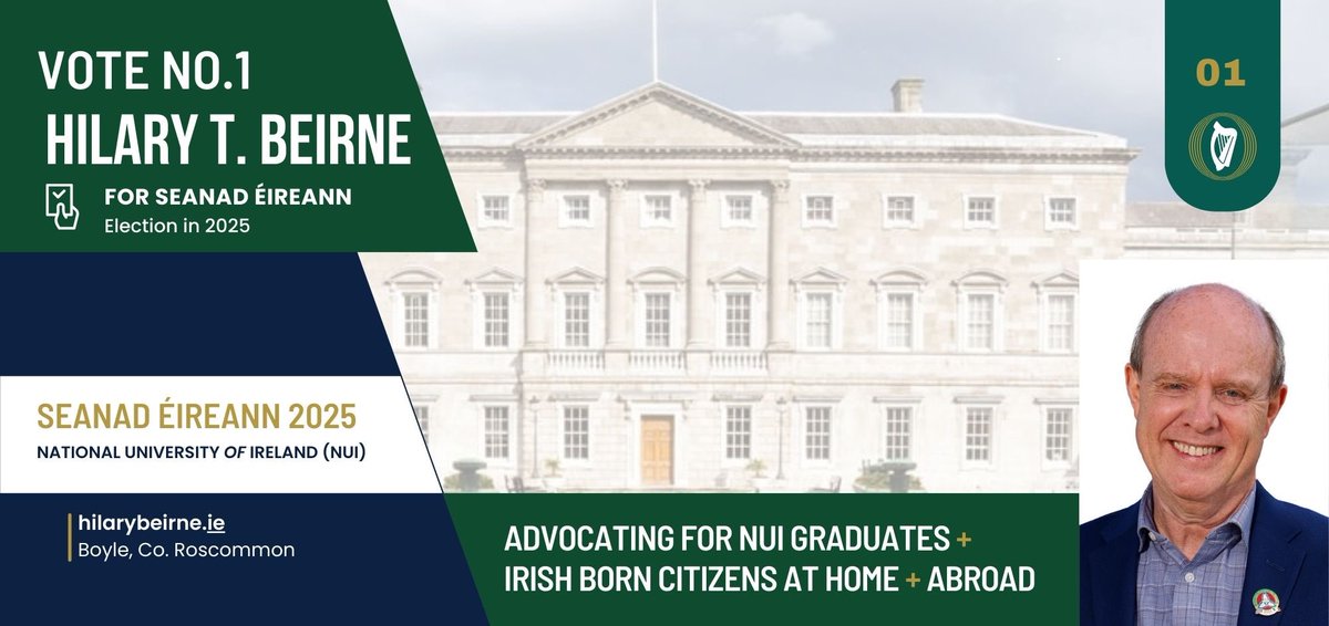 billygarnon's tweet image. @HilaryBeirne is the leader Ireland needs in the Seanad. A champion for the Irish at home and abroad, he’s committed to inclusion, economic resilience, and voting rights for the diaspora.
Vote for leadership. Vote Hilary Beirne. #SeanadElection #GlobalIrish @NUIMerrionSq
