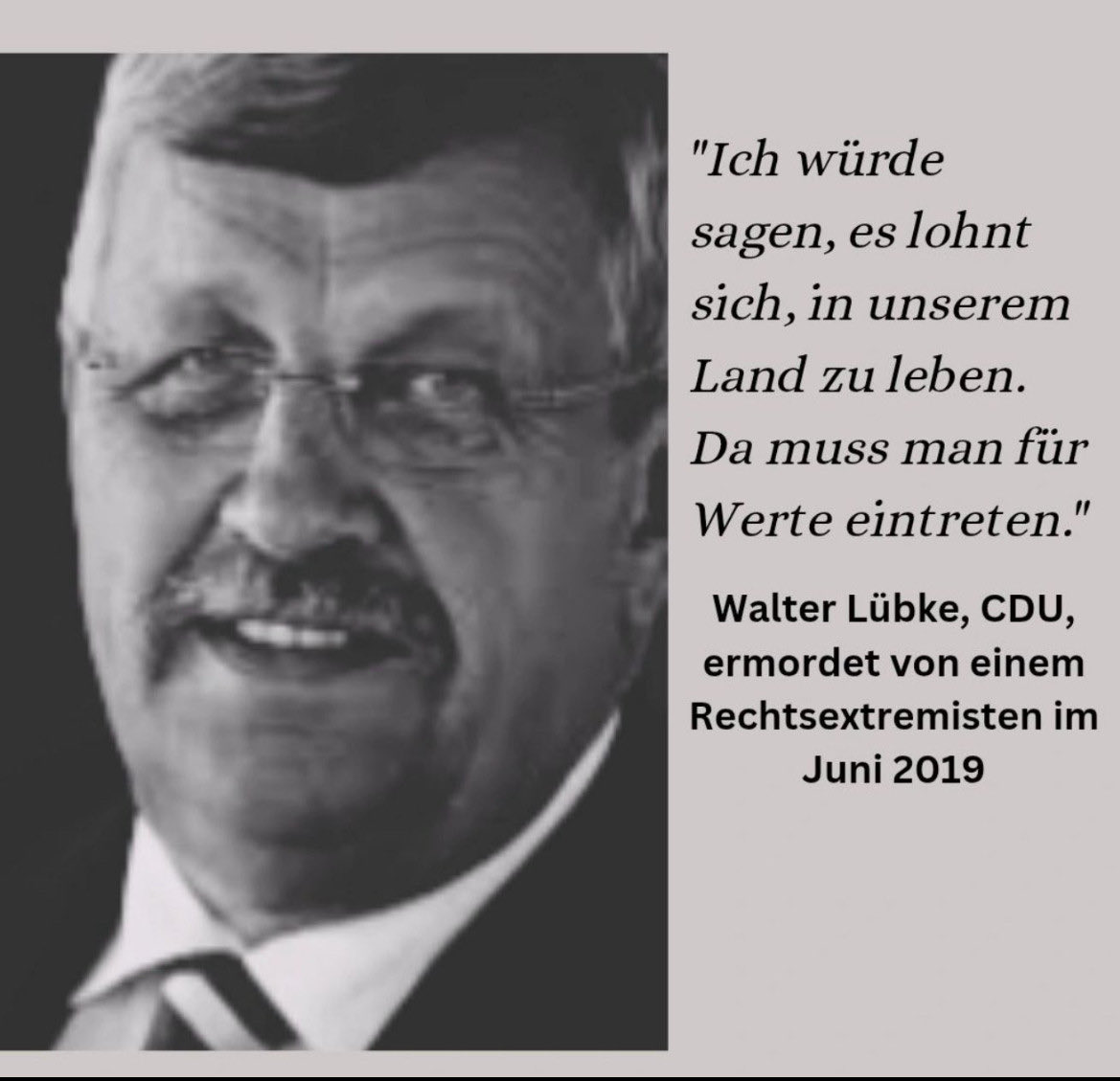 GobiWueste's tweet photo. Regierungspräsident Walter Lübke, CDU wurde ermordet, weil er das Asylrecht verteidigte. 

Die aktuelle Merz-CDU mit ihren Protagonisten Linnemann, Klöckner &amp; Co. will mit dem Faschismus paktieren! Merz will auch intensiver mit Meloni zusammenarbeiten… https://t.co/6cb1XQmqnw
