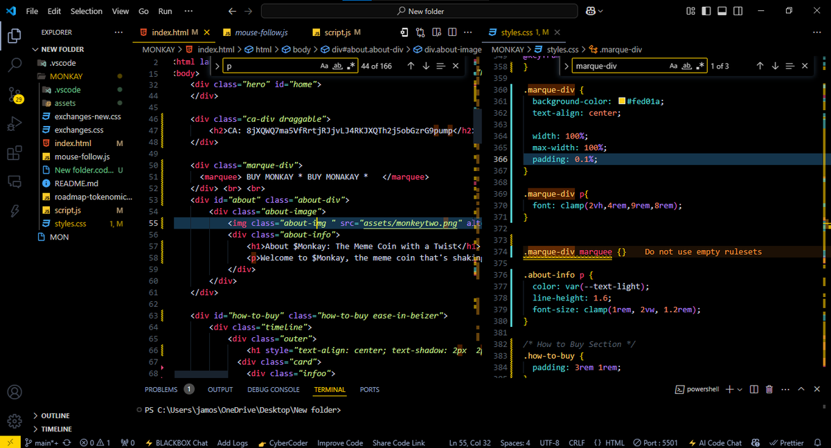 idorocodes's tweet photo. Built my first solana meme coin website, $monaky might be the next alpha, who knows ??
live preview site: https://t.co/r0du5ijgk5
#solana #solanamemecoin #memecoin1000x #solanadeveloper #Web3 #WebDev https://t.co/7ux9hqJNjg