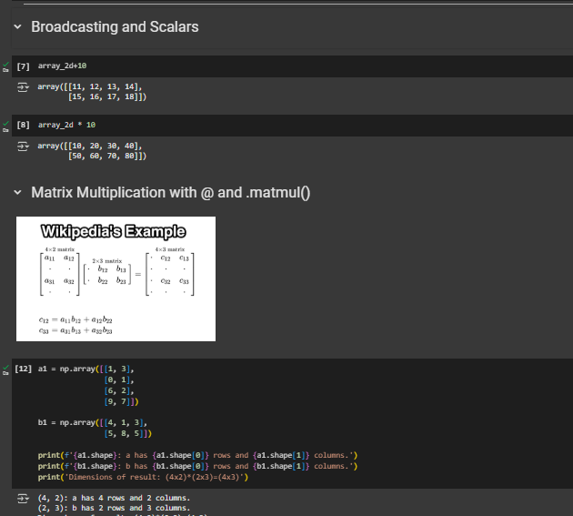tishamdr's tweet photo. Day 19 of #COESISKnowledgeQuest

Today, I learned about broadcasting, which simplifies operations between arrays, and scalars in computations, matrix multiplication, and manipulating images as ndarrays for efficient visual data processing.

#30daysoflearning #COESIS
@coesisnp https://t.co/DWZkaWiDXF