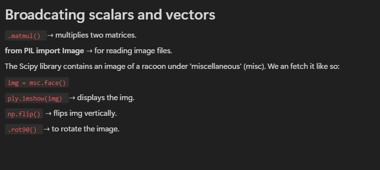 tishamdr's tweet photo. Day 19 of #COESISKnowledgeQuest

Today, I learned about broadcasting, which simplifies operations between arrays, and scalars in computations, matrix multiplication, and manipulating images as ndarrays for efficient visual data processing.

#30daysoflearning #COESIS
@coesisnp https://t.co/DWZkaWiDXF