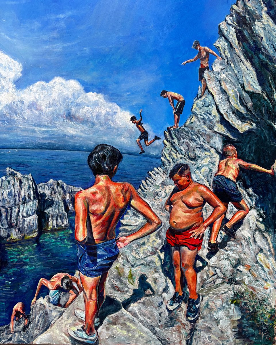 Les petits des calanques, huile sur toile.