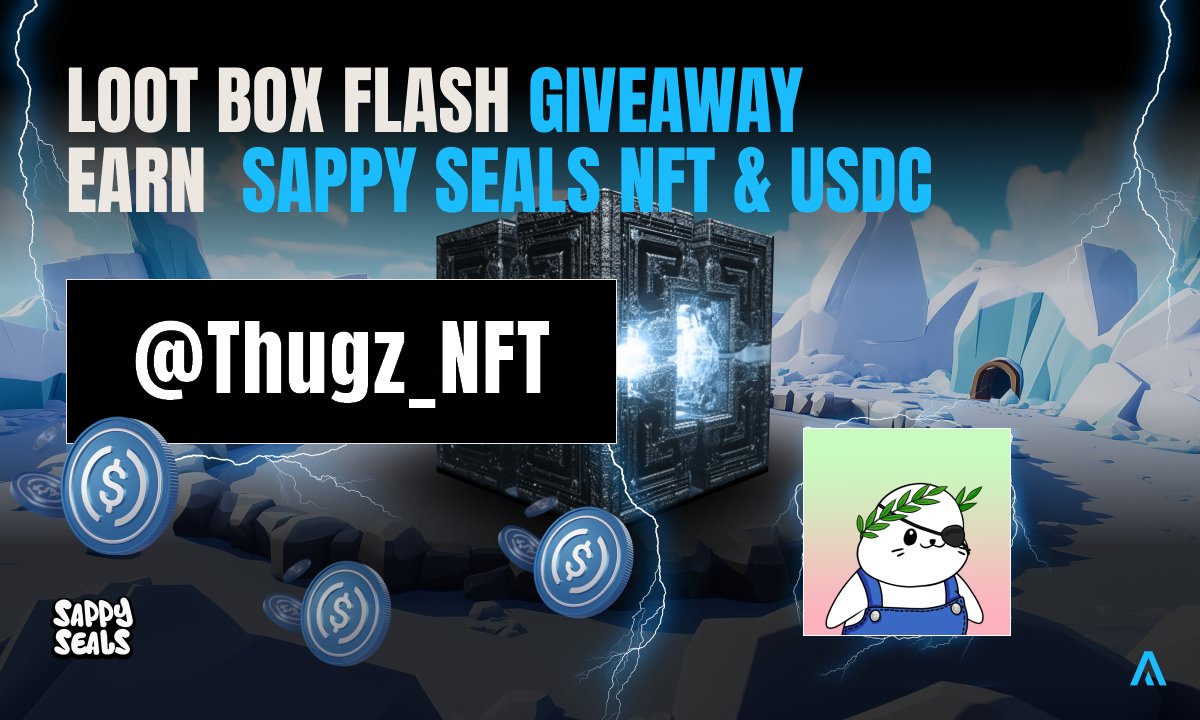 #Giveaway  <a href="/AgoraHub_io/">Agora - Web3's Opportunity Arena</a> 
Flash Loot Box SAPPY SEALS le 31/01 à 17h CET !

🎁 Récompenses : 2 NFTs @SappySealsNFT &amp; 27 500 $ USDC
✨ 3 loot boxes à gagner !

1️⃣ Suivez <a href="/AgoraHub_io/">Agora - Web3's Opportunity Arena</a> &amp; <a href="/Thugz_NFT/">Thugz Life</a> 
2️⃣ Like &amp; Retweet
3️⃣ Tag 2 amis

📅 TAS : 28/01 à 18h CET
👉 bit.ly/3PL3hm4