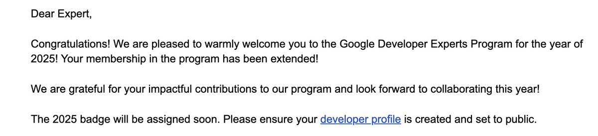 Anuradha Kumari (@miracle_404) on Twitter photo Grateful for being a Google Developer Expert for another year, here's to another year of impactful contributions and collaborations 😇🥳
<a href="/GoogleDevExpert/">@GoogleDevExpert</a> Grateful for being a Google Developer Expert for another year, here's to another year of impactful contributions and collaborations 😇🥳
<a href="/GoogleDevExpert/">@GoogleDevExpert</a>