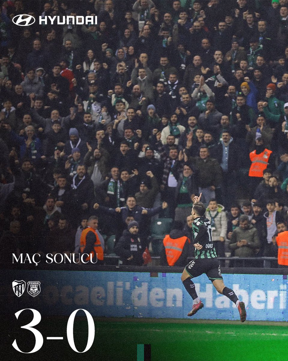 LİDERE SELAM DUR 🫡

⏱️ MAÇ SONUCU
Kocaelispor 3-0 Pendikspor

#KSvPEN | #BirÖmürYetmez