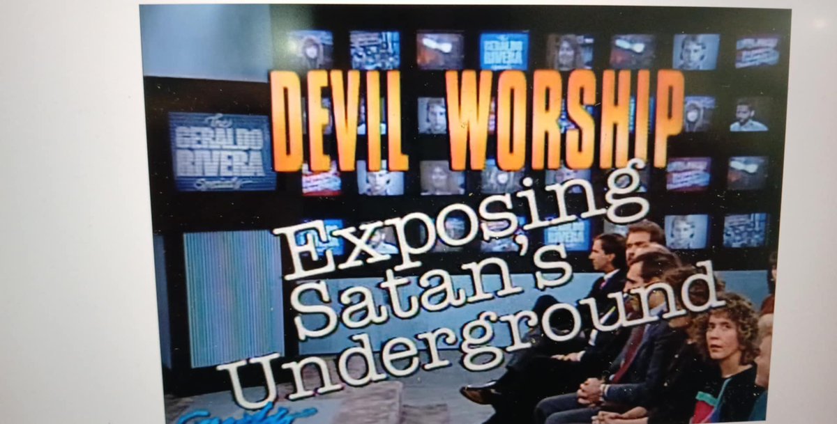 GlassAlienCraft's tweet image. To those interested in unpicking the possibility of sinister state-associated forces from the mountain of folklore and nonsense in the Satanic Panic the Geraldo special is like the &quot;UFO Cover-Up Live&quot; of the topic. Aquino, Maury Terry, Ozzy..all your faves are here!