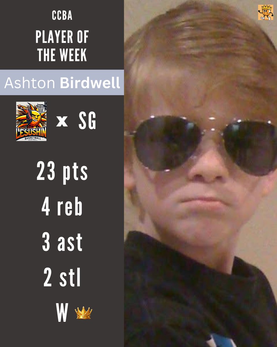 _CCBA's tweet photo. Lil’ Bird carries the LeSushines in Week 3 ⛹️‍♂️

Ashton Birdwell is the CCBA Player of the Week! https://t.co/pKfwcicBZI