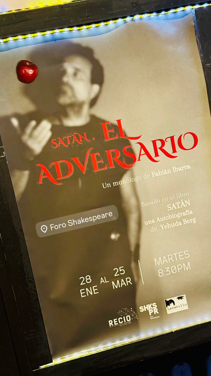 ChanoJurado's tweet photo. Noche de #teatro 🎭 #satan GRAN MONÓLOGO inspirado en el libro de #yehudaberg ⚪️⚪️ 🟡 ⚪️ #chanojurado #chahim #CheersForLife #ShareTheGoods https://t.co/It14xZ6tdd