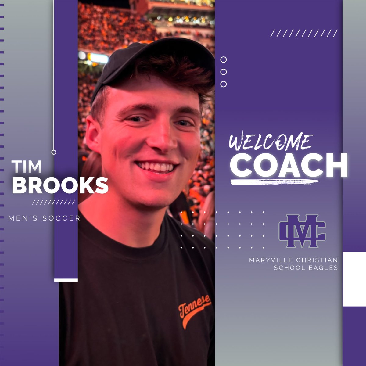 MCSAthletics_'s tweet photo. 📣 Exciting News!
Please join us in giving a warm welcome to Coach Tim Brooks!

Coach Brooks will be leading our Men’s Soccer Team, and we’re thrilled to have him bring his passion, expertise, &amp; dedication to the field.

#MCSFamily #EaglesSoccer #WelcomeCoach #GoEagles https://t.co/5RVJsnUUHF