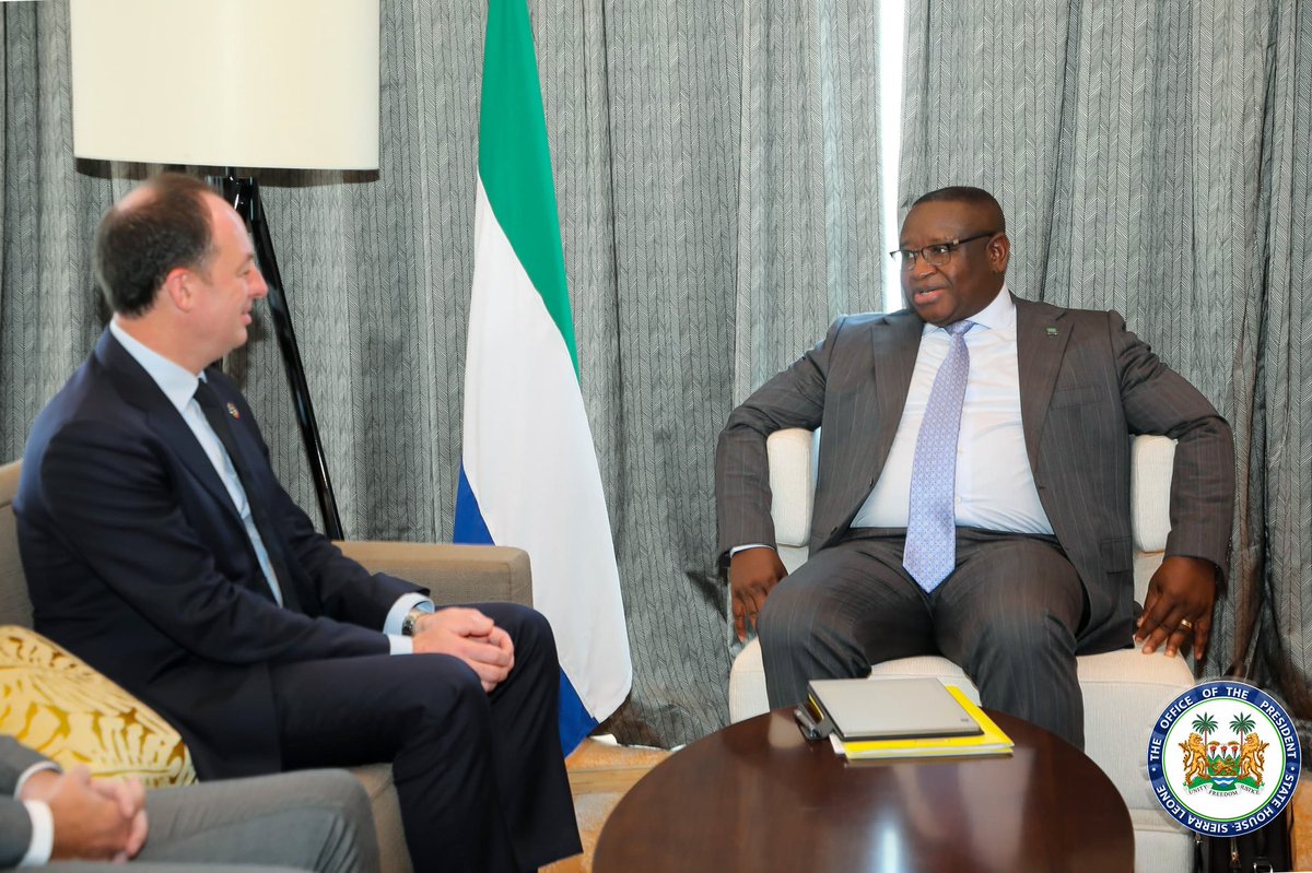 julius_maadabio's tweet photo. Ahead of the Mission 300 Africa Energy Summit in Dar es Salaam, I held productive discussions with Jean Van Wetter, CEO of Enabel, @Enabel_Belgium, Belgium’s Federal Government Agency and William Brent from Husk Power Systems, @TeamHuskPower, a key player in Africa's energy sector.

Both representatives conveyed their excitement about the potential for collaboration with Sierra Leone to enhance our energy sector.