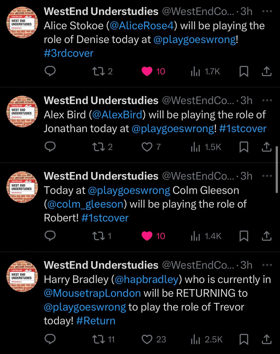 MakerMadness's tweet photo. This!! This is way @mischiefcomedy Thunderstudies are absolute superheroes! The ability to swap roles between shows on the same day, return back and play multiple roles, return back from a different show, heroic! They are keeping the show going! @playgoeswrong https://t.co/KIMTJSRdee