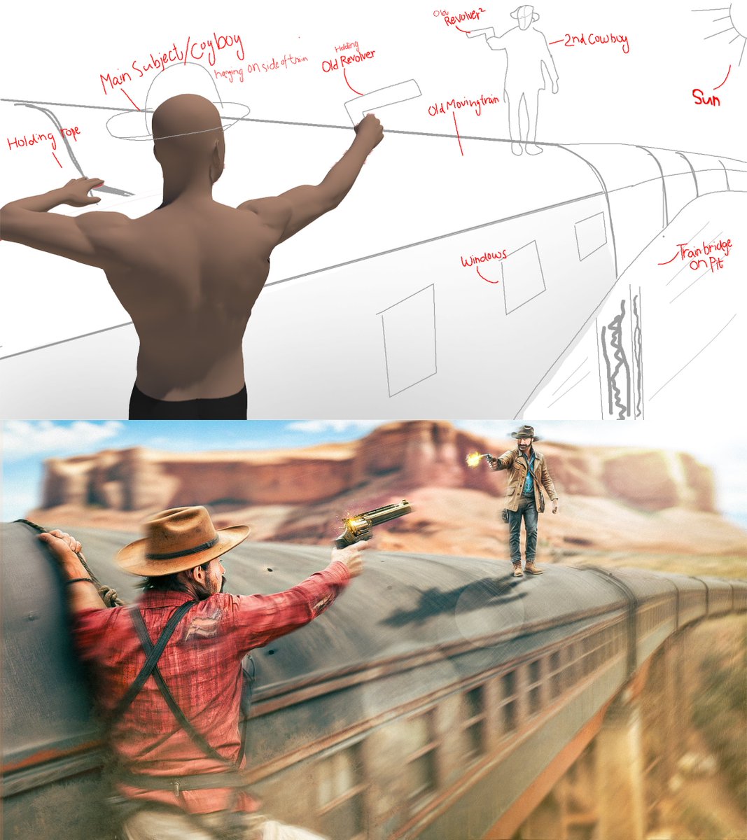 Designed this thumbnail for <a href="/theJosephBlaze/">Joseph Blaze</a> weekly challenge- week#11

(Concept sketch to Final)

Title: Showdown at High Noon