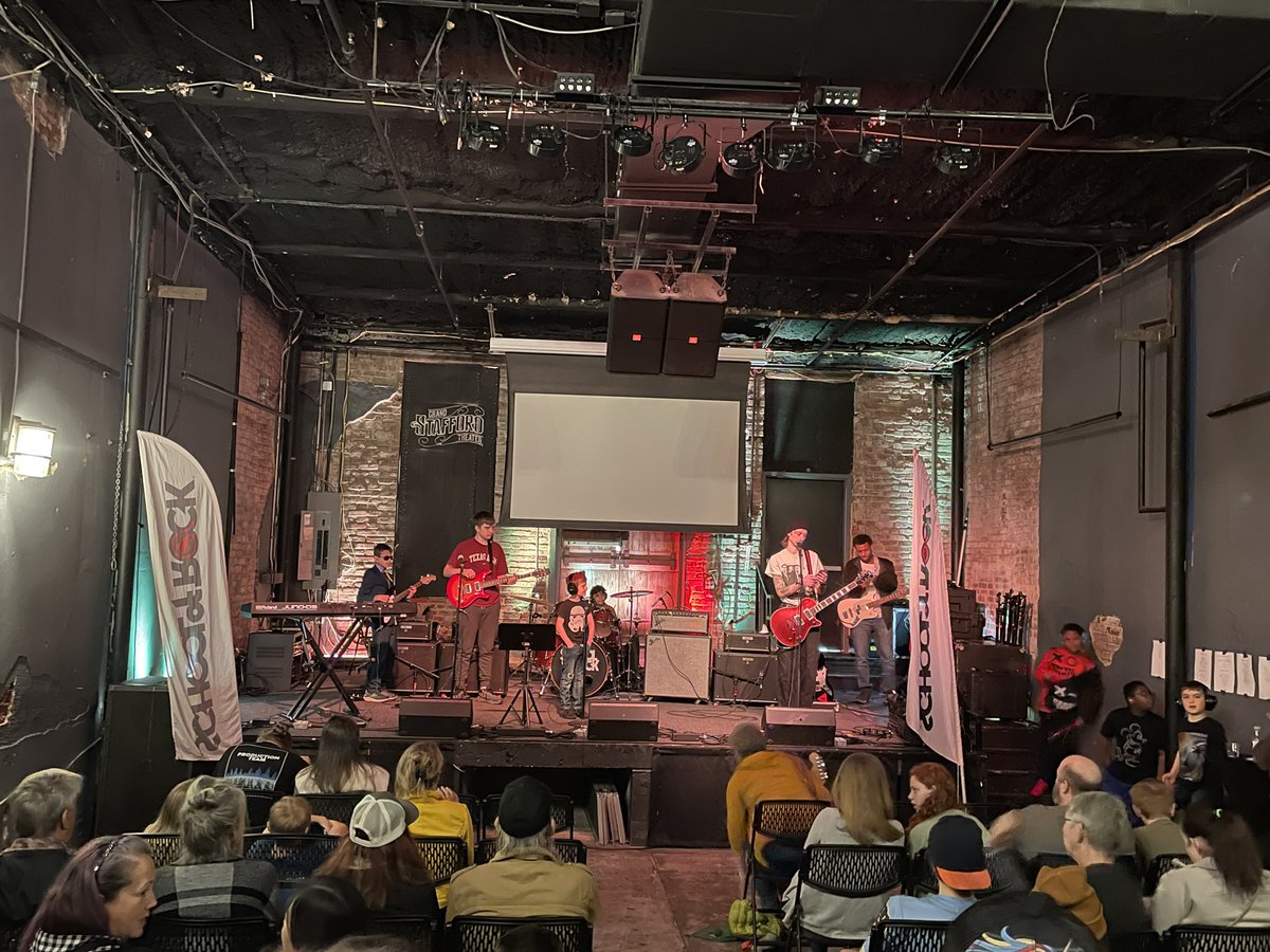 Mann4Edu's tweet photo. Watching some future rockers! 🤘🏼 🎸 

Live now at the Stafford Theater in Bryan 

Great work by @SchoolofRockUSA https://t.co/RvrkT3cPyV