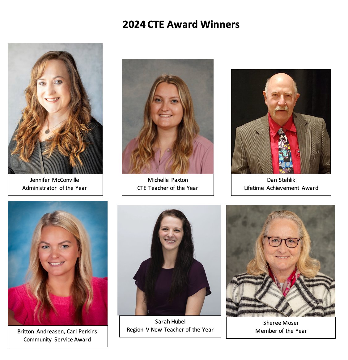 Our ACTEN awards include Divisional Teacher, Outstanding Teacher, Administrator, Teacher Educator, Postsecondary Teacher, New Teacher, Counselor, and Carl Perkins Community Service Award. Congratulations to the 2024 Award winners. You should be recognized for these efforts.