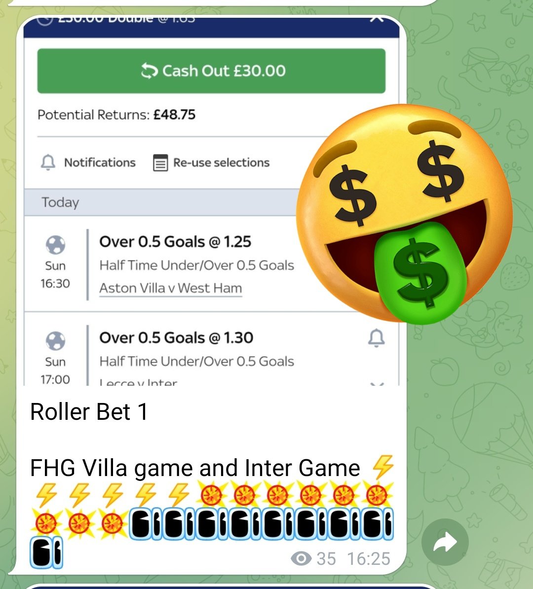 TwoLooney's tweet photo. 🌟 What a day for our VIPs at The Looney Two Tipsters! 🌟
🔥 Back-to-back parlays cashed:
-125 ✅
-143 ✅
💥 And for good measure, another IN-PLAY WIN smashed! 💥
💎 This is how winning Sundays are made – JOIN US NOW: https://t.co/R0Y4bU8TXF
#WinningStreak #LooneyLocks #ParlayKings #InPlayMagic #VIPBets #BetSmarter #SportsBettingWins