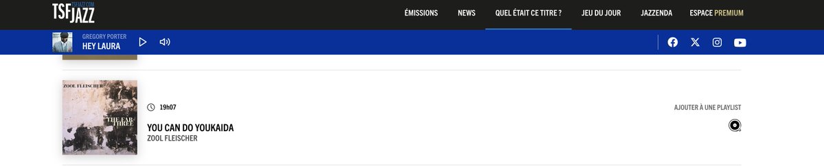Merci à <a href="/RadioTSFJAZZ/">TSFJAZZ</a> pour la diffusion quotidienne depuis le 11 janvier du titre "You can do Youkaida", issu du nouvel album du pianiste de jazz Zool Fleischer, "The Fab Three" !  Concert programmé le jeudi 6 février à 21h30 au <a href="/SunsetSunside/">Sunset Sunside</a>   !