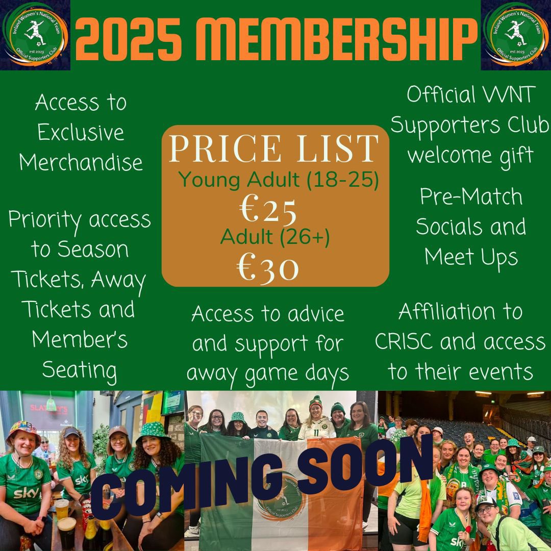 irelandwntsc's tweet photo. Following our 2025 AGM that was held yesterday, we have some important information to share: 
- Membership Updates 
- ⁠Exclusive Merch 
- ⁠Guest Speakers/Honorary President 
- ⁠New committee https://t.co/lv98SR0BCC