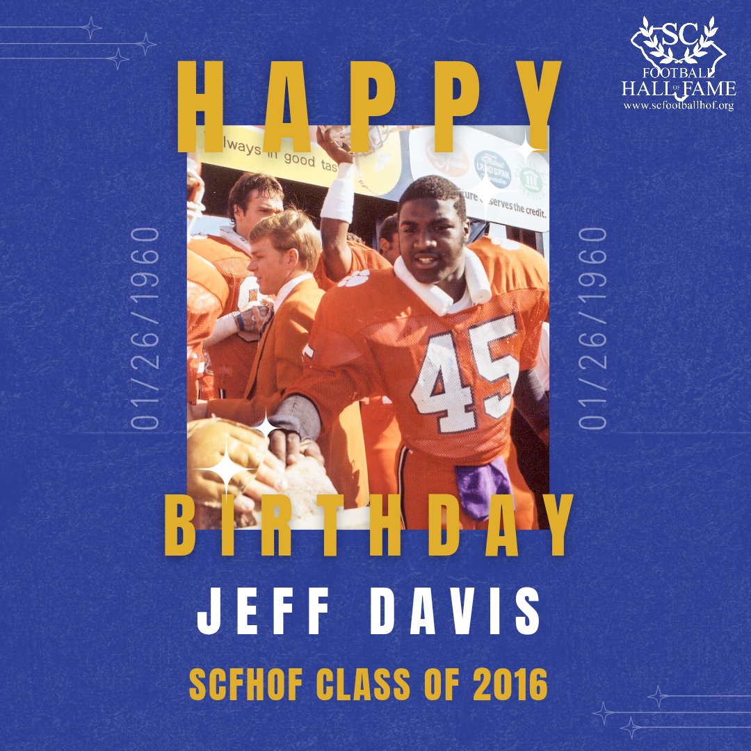 SCFootballHOF's tweet image. Happy Birthday to The Judge, Jeff Davis! The Class of 2016 Inductee is in Clemson Ring of Honor &amp;amp; @cfbhall. @ClemsonFB #SCFHOF16
⬇️
scfootballhof.org/inductees/indu…
