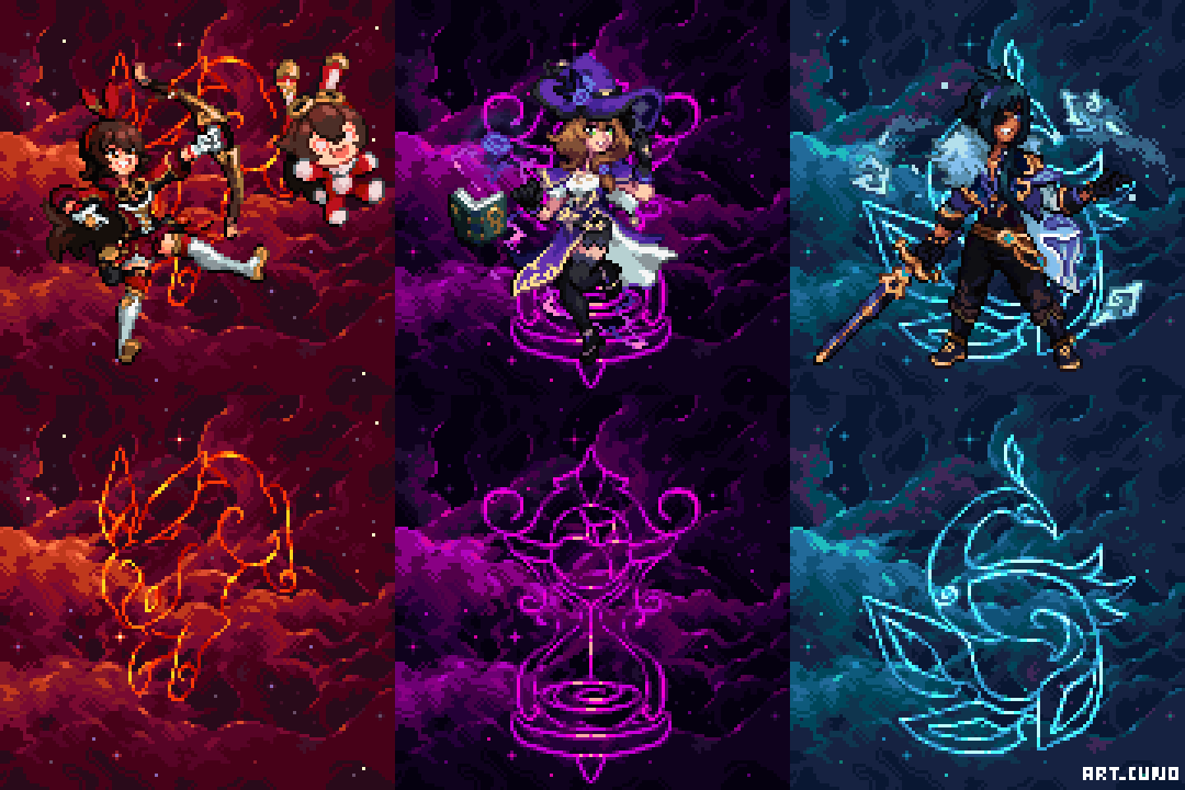 art_cuno's tweet photo. As vezes bate uma saudade dos primórdios do Genshin
#GenshinImpact #pixelart #ドット絵 https://t.co/Q1B6lAtdUm