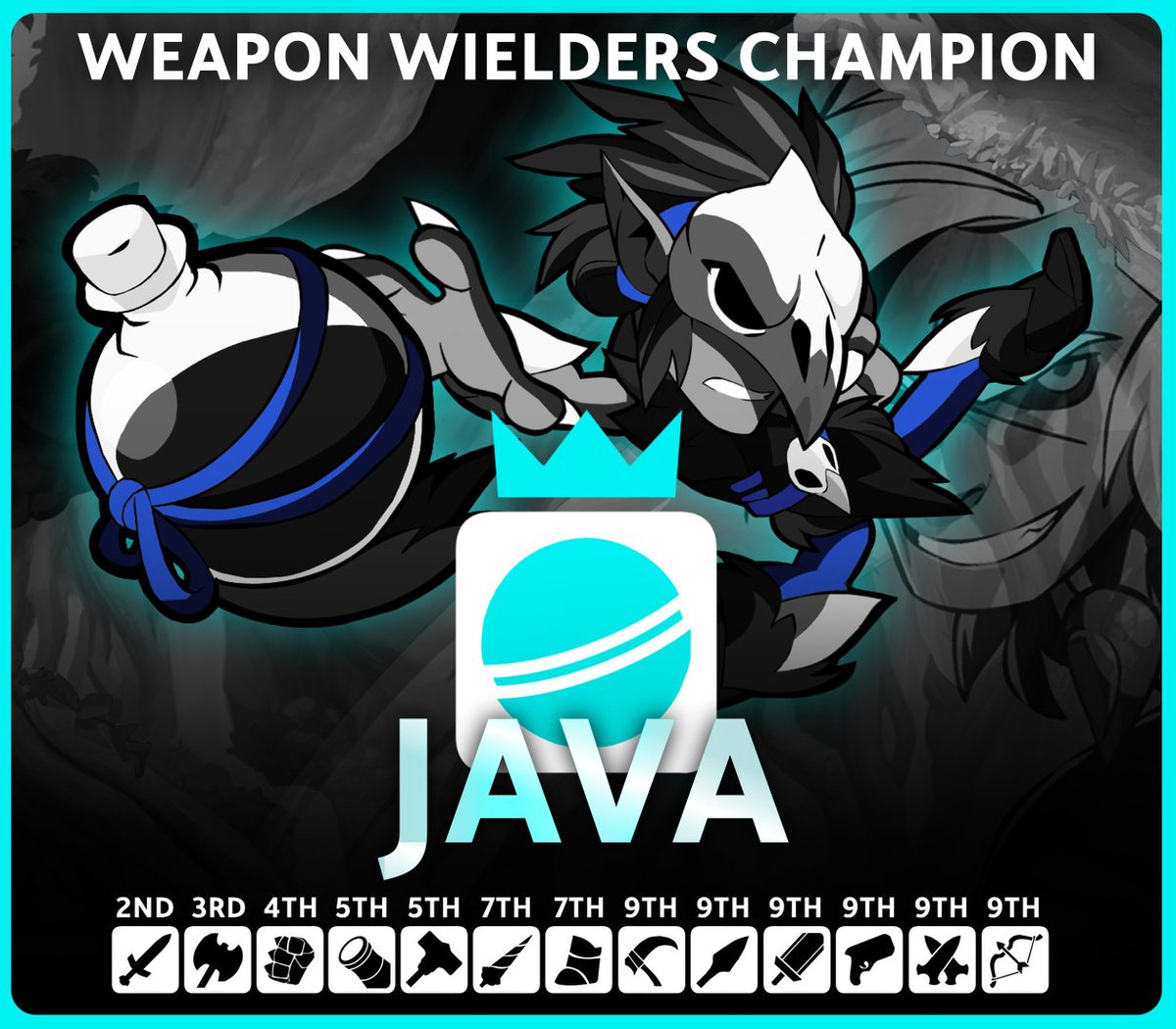 72Club_'s tweet image. THE WEAPON WIELDERS TRIALS ARE OVER! YOUR WEAPON WIELDERS CHAMPION OVERCOMING ALL THE OTHER CHAMPIONS, @bestjava_ !