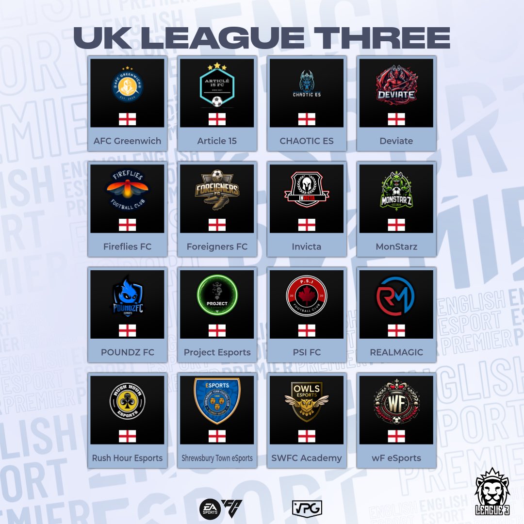 🙌🏽 Welcome to the <a href="/VPGUK/">VPG United Kingdom</a> - UK League Three 🇬🇧 

🏆 Who is going to be crowned the Champion? 👀 

🤞 We wish the best of luck to all teams taking part. 

🗓️ The new season kicks off on the 27th January! 

#FC25 #EAFC #ProClubs #VPG 
#WhereTheChampionsPlay
