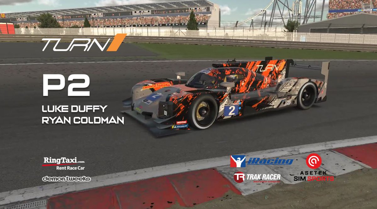 Team_Turn1's tweet photo. LukeDuffy &amp; Ryan Coldman made their debut for in the Turn1 colours and came P2 in the @iracing 6hrs Nürburgring. It was also their debut race in LMP2 (converting from GT3). The lads did fantastic finishing P2! Bravo!
#iracing #Simracing #LMP2 https://t.co/uU1mF3m3Ef
