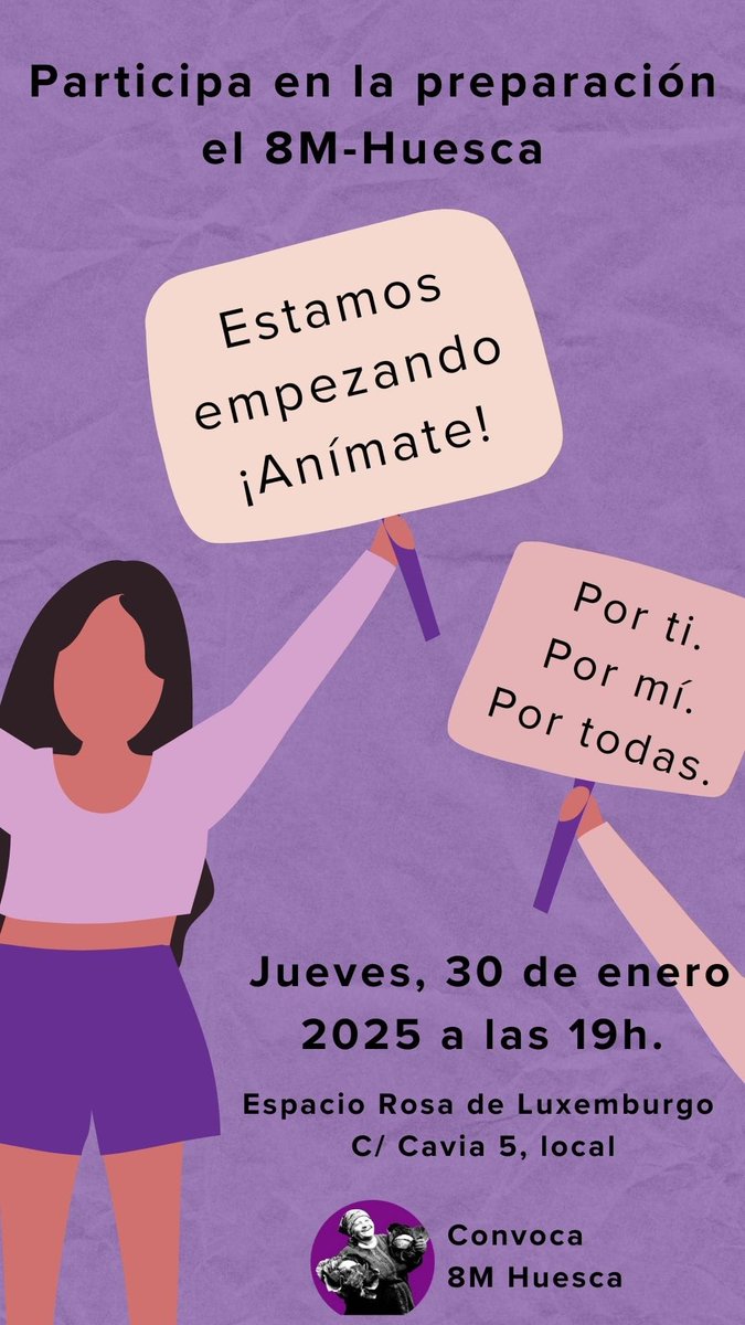 Próxima reunión para la preparación del #8MHuesca
