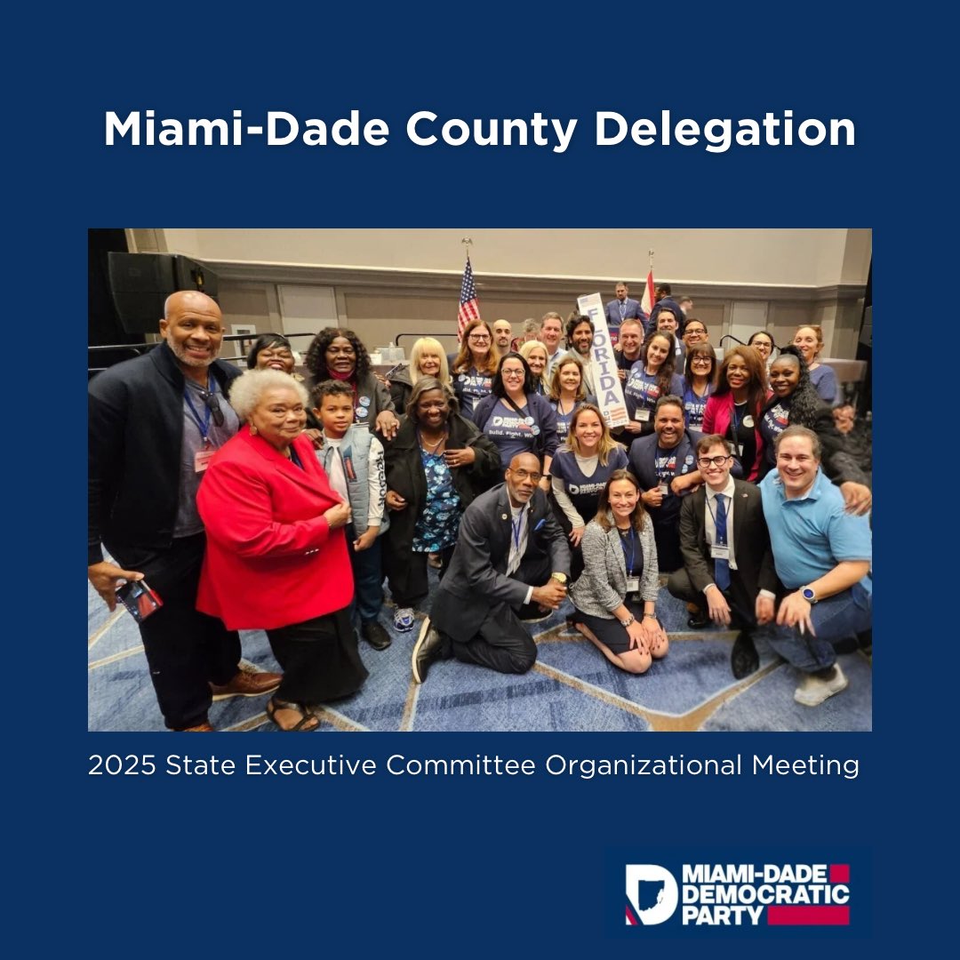 MiamiDadeDems's tweet photo. Miami-Dade County was in the house for the @FlaDems 2025 State Executive Committee Organizational Meeting this weekend in Orlando, Florida. We are excited to have a great leadership team eager fight for a better future for all Floridians. #buildfightwin #takebackfl #miamidade https://t.co/XHVzYCWbLC