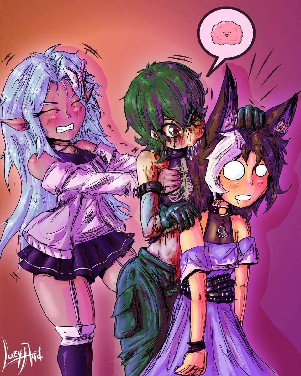 Amazing art from <a href="/LuzyAnd/">Luzyand</a> of <a href="/CephalexinA/">Ceph</a> , <a href="/Jettsetgaming/">JettSet 💕PuppyCow GF 🔞</a> , and myself
❤️ 💙 💜 💖 
I love this so much