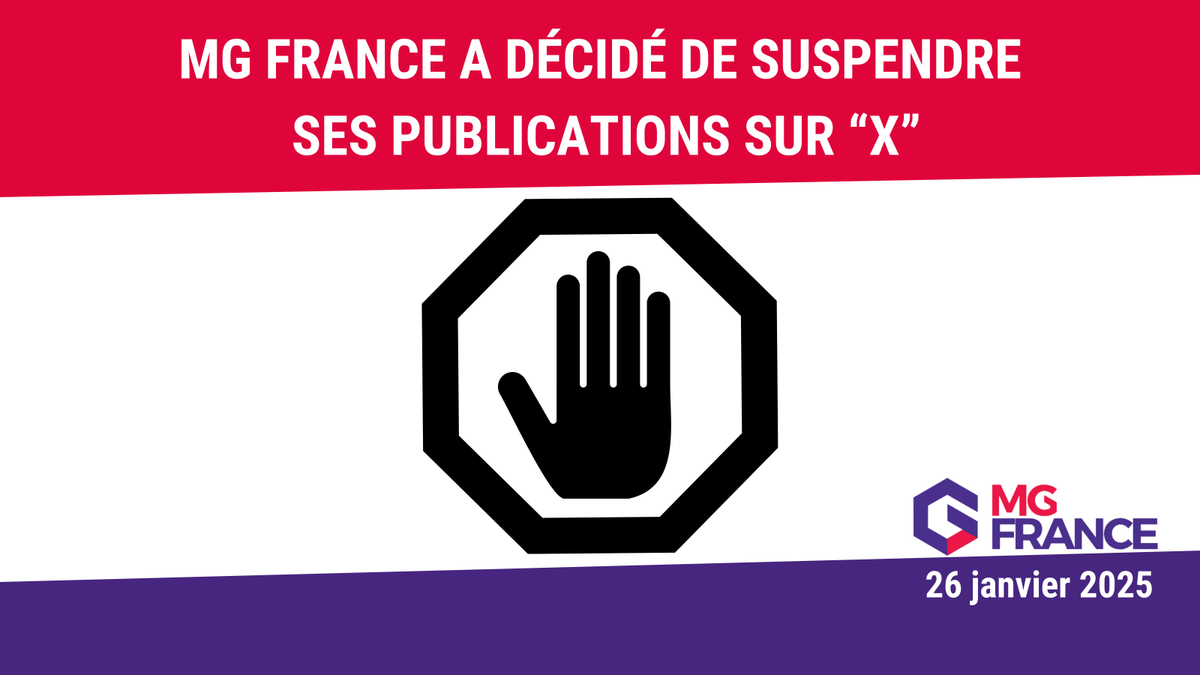 <a href="/MG_France/">MG FRANCE</a> a décidé de suspendre son compte sur <a href="/X/">X</a> en raison de sérieux doutes sur les règles de fonctionnement et l’indépendance éditoriale de ce média dont le propriétaire affiche des positions incompatibles avec nos valeurs.

Suivez <a href="/MG_France/">MG FRANCE</a> sur bsky.app/profile/mgfran… ainsi