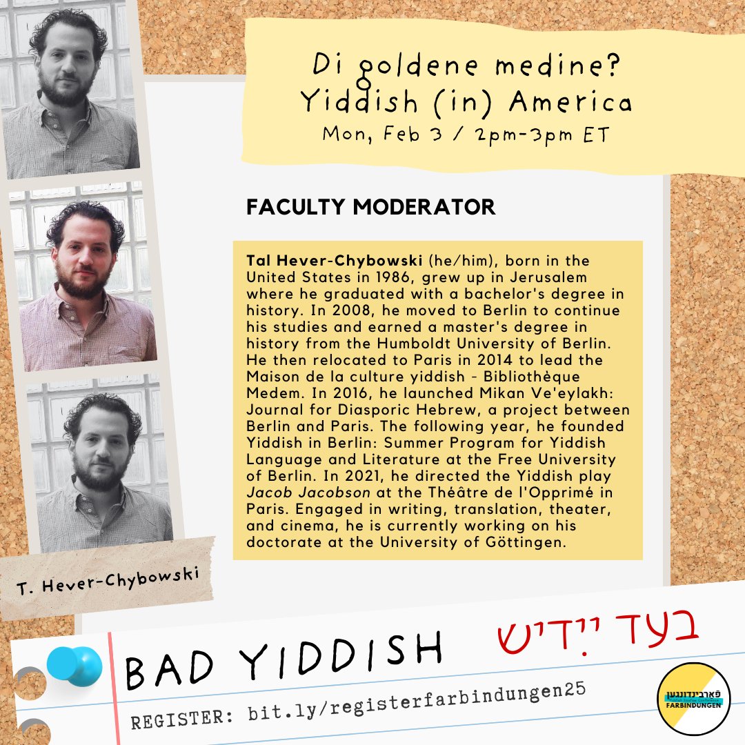 Farbindungen Yiddish Studies Conference tweet media