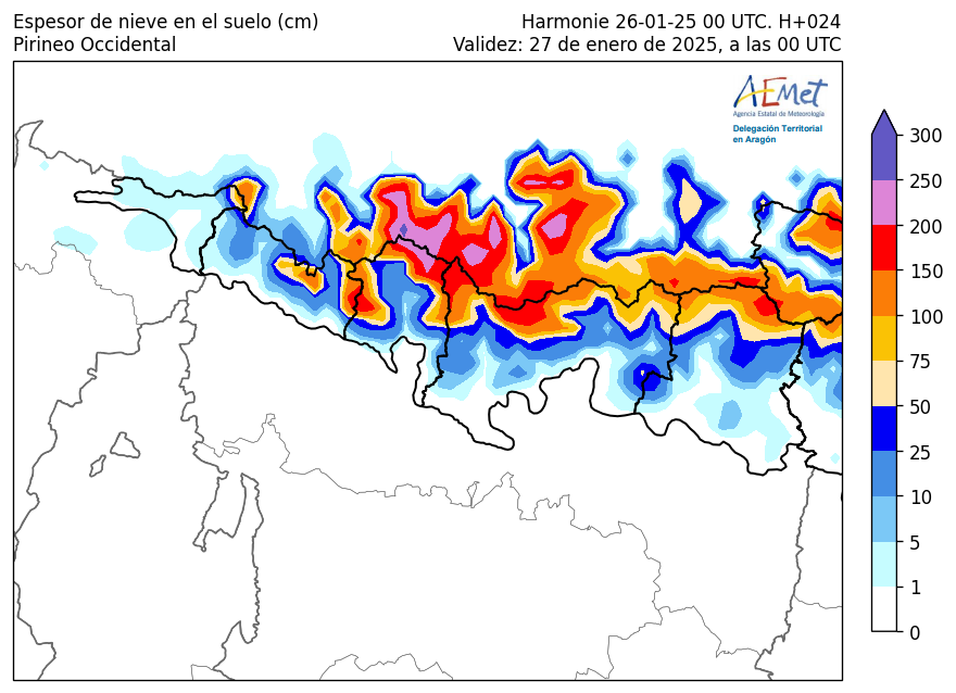 AEMET_Aragon's tweet photo. Espesores de #nieve❄️y rachas máx #viento💨previstos en #Pirineos #Huesca a medianoche del LUN 27 y MAR 28. En zonas de acumulación, especialmente en la divisoria de @Altogallegoturi pueden alcanzarse 3 m, pero la fuerte #ventisca (hasta 140 km/h) dejará notables diferencias https://t.co/s3R7ZuQci0