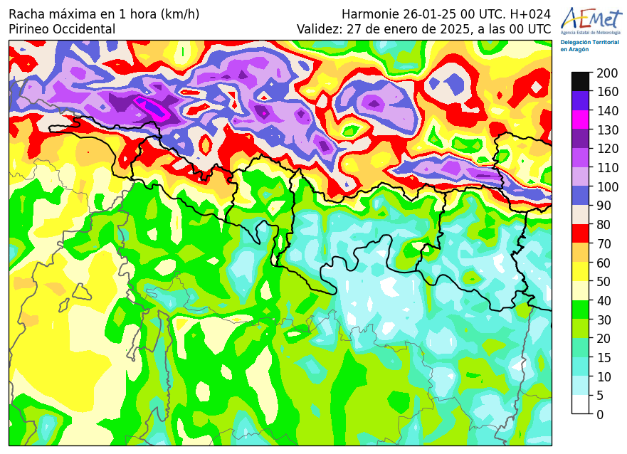 AEMET_Aragon's tweet photo. Espesores de #nieve❄️y rachas máx #viento💨previstos en #Pirineos #Huesca a medianoche del LUN 27 y MAR 28. En zonas de acumulación, especialmente en la divisoria de @Altogallegoturi pueden alcanzarse 3 m, pero la fuerte #ventisca (hasta 140 km/h) dejará notables diferencias https://t.co/s3R7ZuQci0