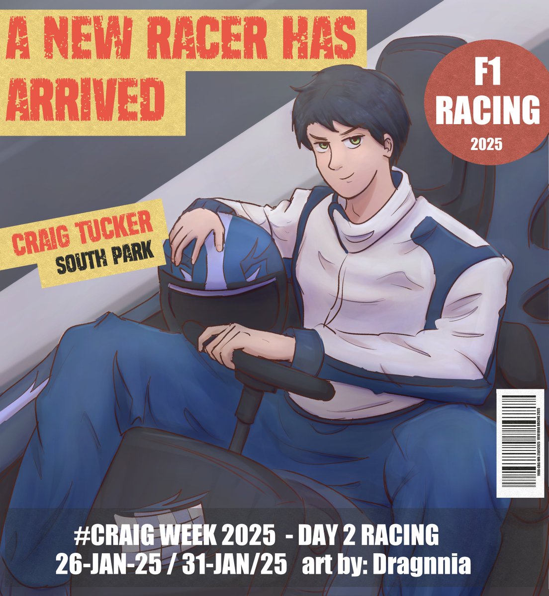Dragnnia's tweet photo. #CRAIGWEEK2025 Day 2. Racer

Estresate sin estresarte the challengue, askdasj no me gustó mucho, pero ahí está a aaa
#southpark #spcraig https://t.co/9OCvBVEfa8